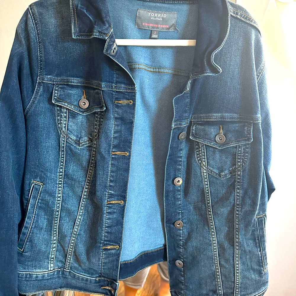 Torrid, Size 2. Medium/Dark wash Denim Jacket